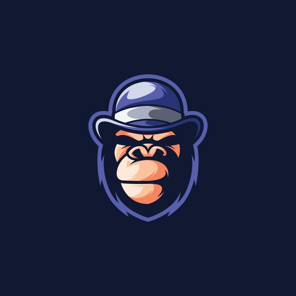 logo mascotte scimpanzé vettore
