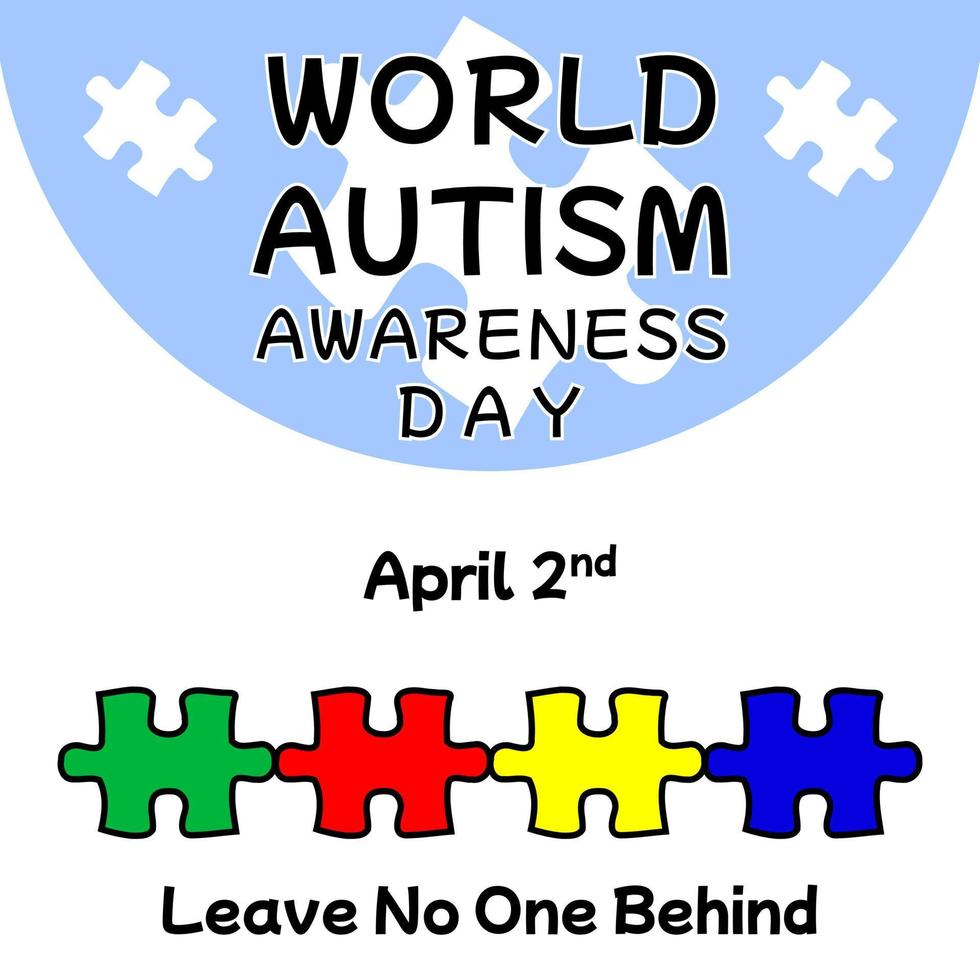 poster della giornata mondiale di sensibilizzazione sull'autismo. vettore