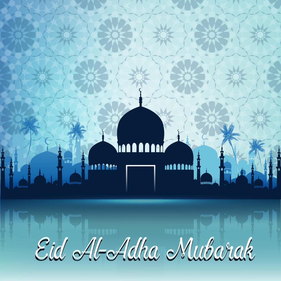 illustrazione vettoriale della celebrazione di eid al-adha con la moschea