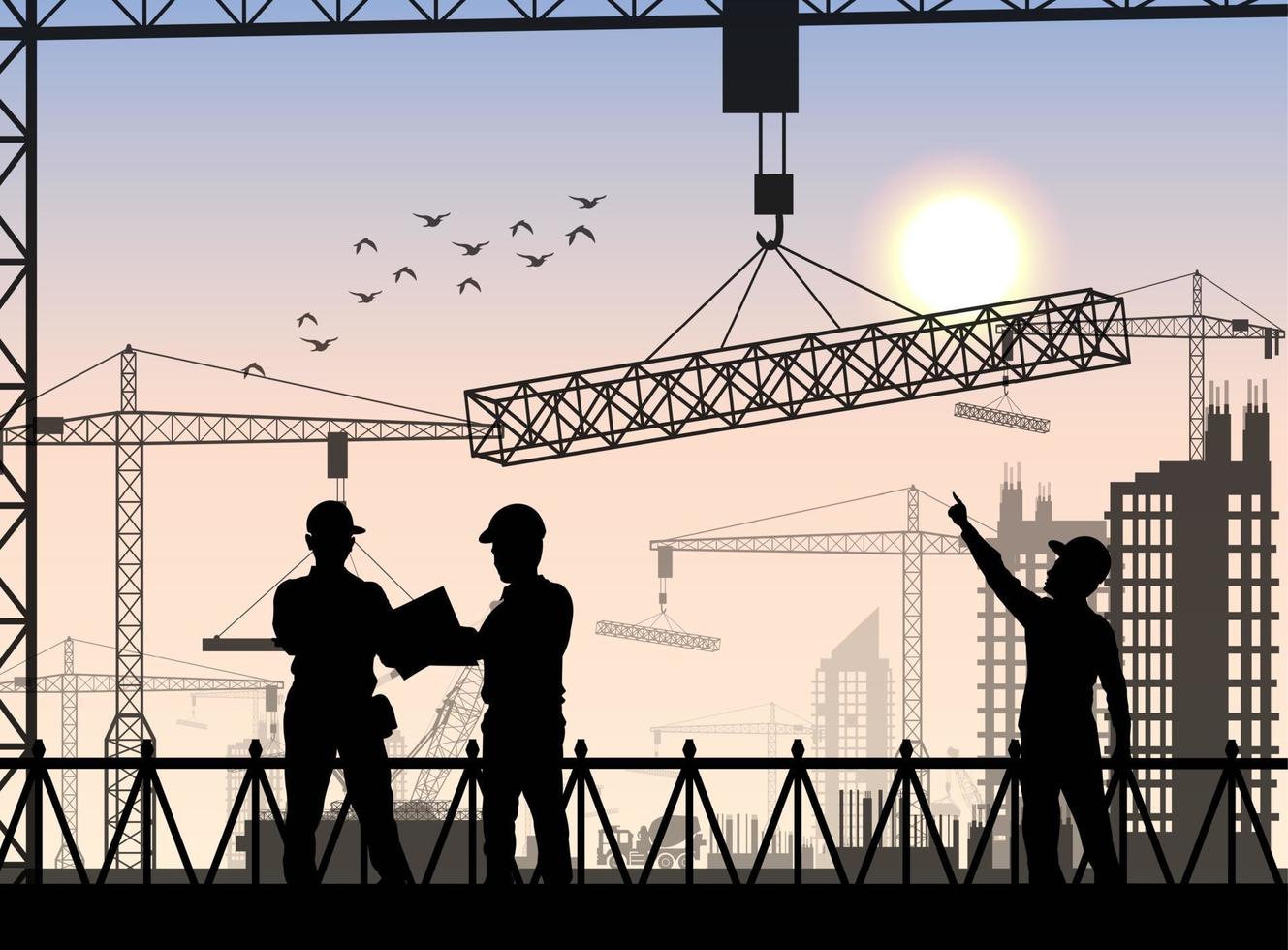 illustrazione vettoriale di operaio in costruzione