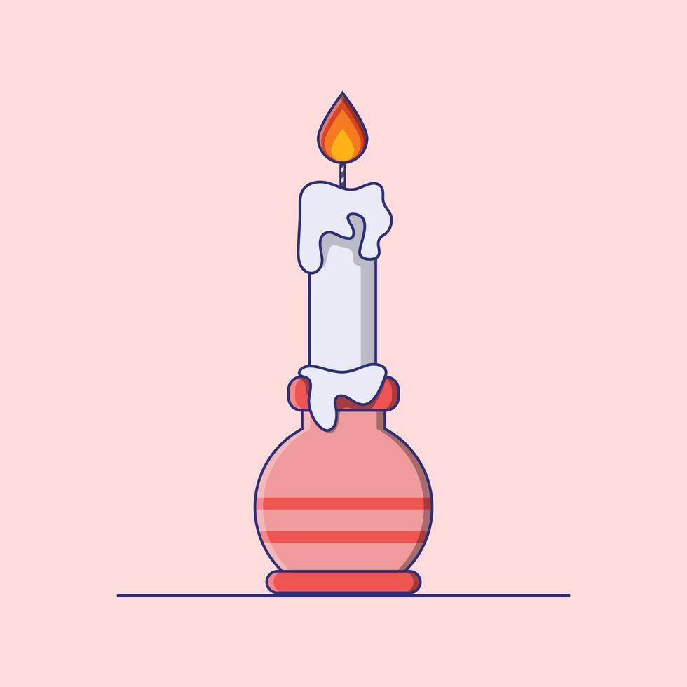 illustrazione di candela in design piatto vettore