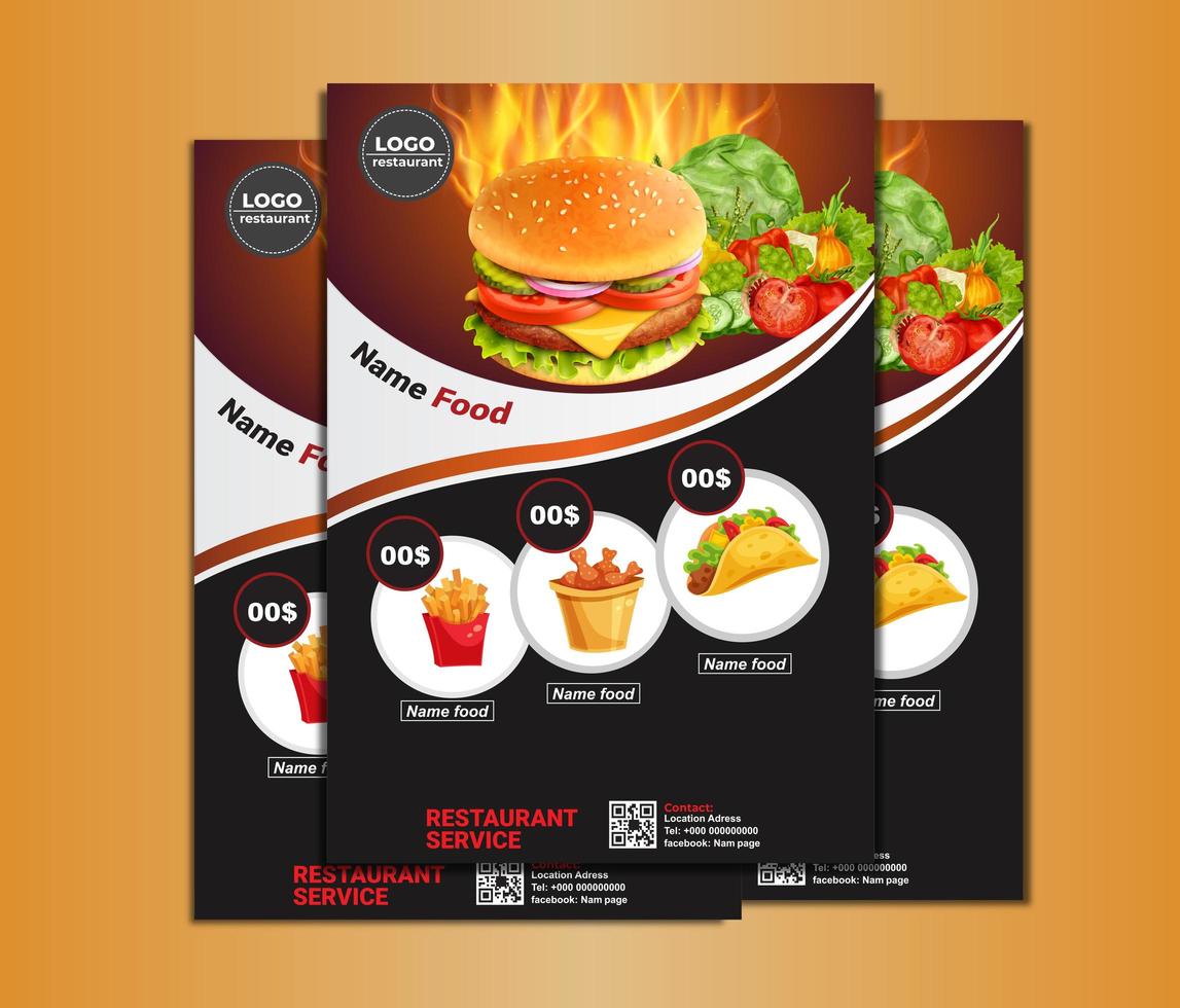 Modello di menu brochure alimentare vettore