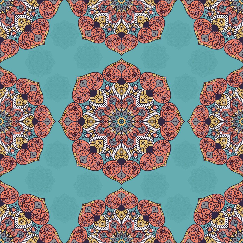 modello senza cuciture mandala colorato vettore