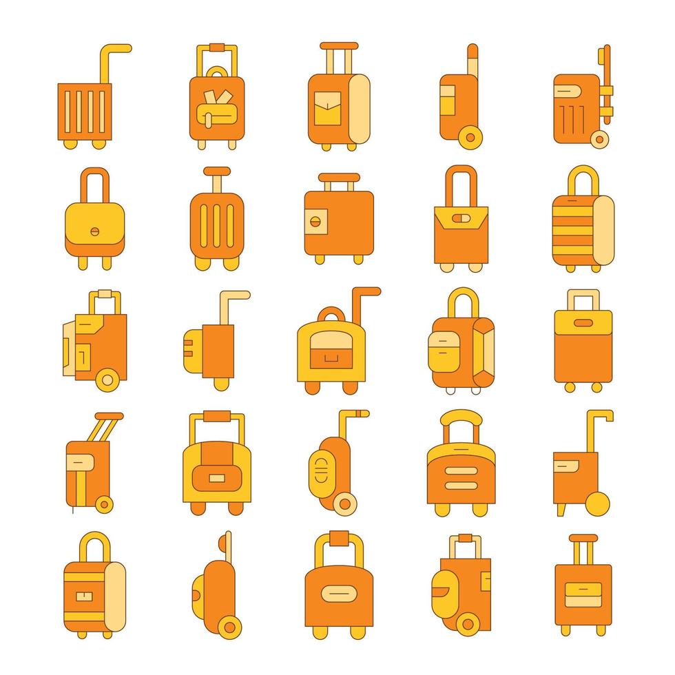 set di icone per i bagagli vettore