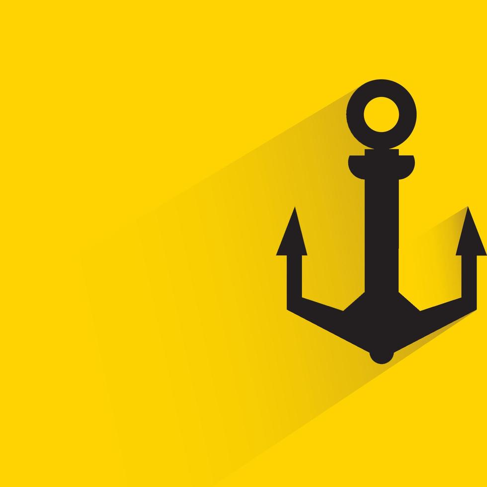 icona di ancoraggio su sfondo giallo vettore