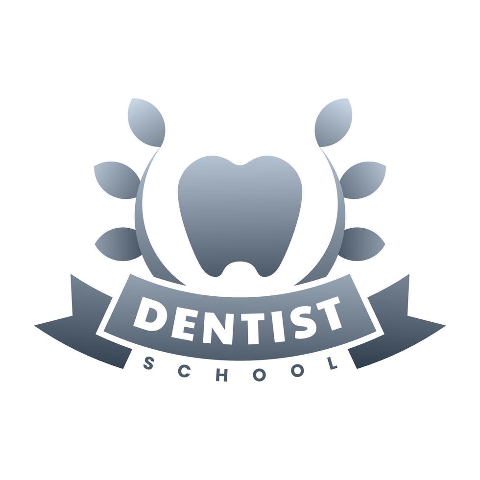 modello di progettazione del logo della scuola del dentista vettore