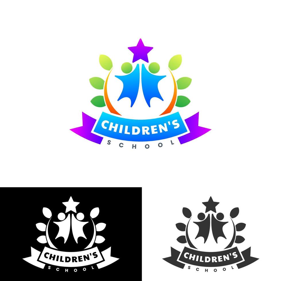modello di progettazione del logo della scuola per bambini vettore