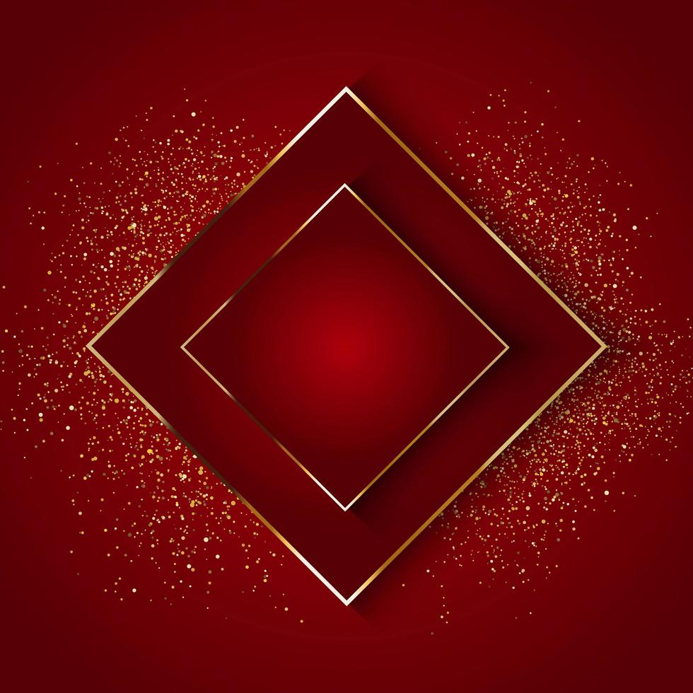Elegante sfondo rosso con glitter oro vettore