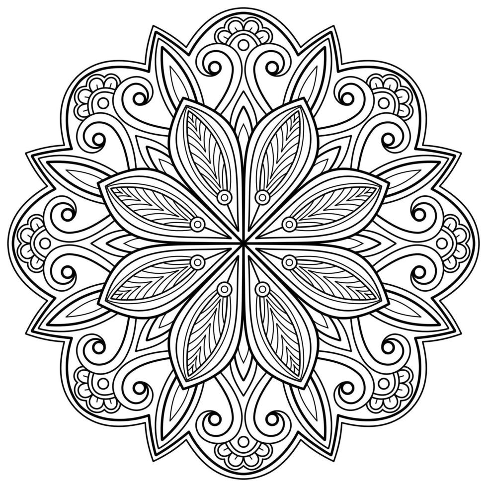 modello astratto della mandala di vettore. arte sul muro. libro da colorare modello in pizzo il tatuaggio. design per una camicia di vernice per carta da parati e un design adesivo per piastrelle, ornamento decorativo a cerchio in stile etnico orientale vettore