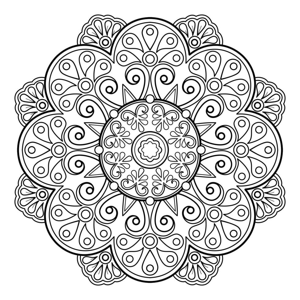 modello astratto della mandala di vettore. arte sul muro. libro da colorare modello in pizzo il tatuaggio. design per una camicia di vernice per carta da parati e un design adesivo per piastrelle, ornamento decorativo a cerchio in stile etnico orientale vettore