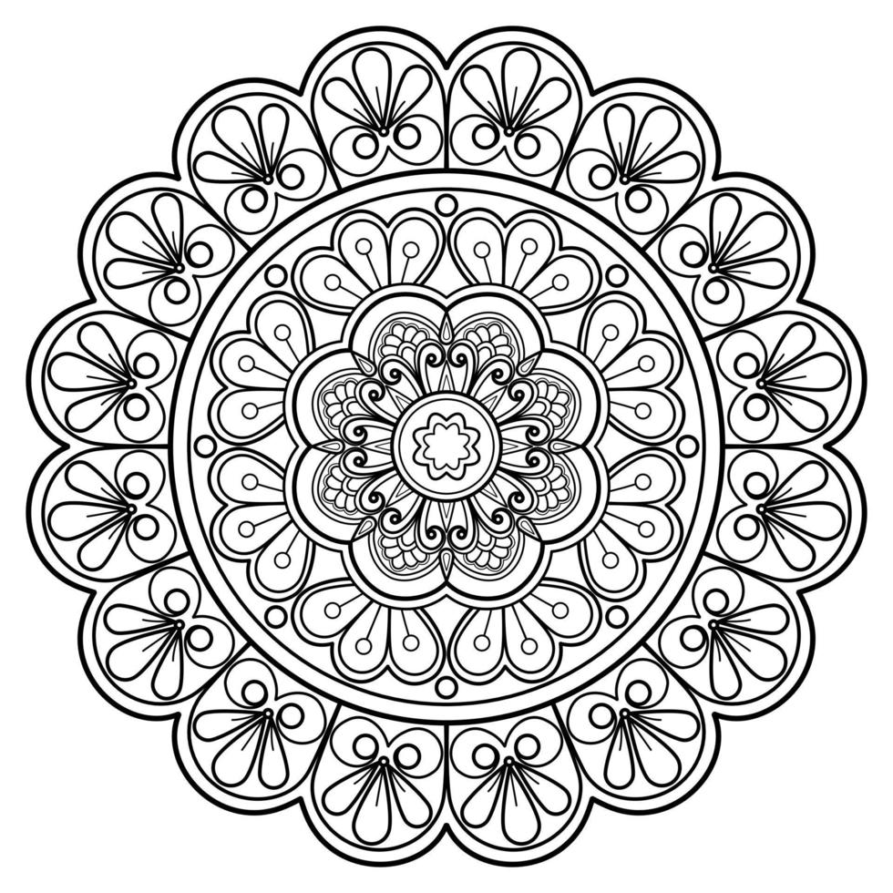 modello astratto della mandala di vettore. arte sul muro. libro da colorare modello in pizzo il tatuaggio. design per una camicia di vernice per carta da parati e un design adesivo per piastrelle, ornamento decorativo a cerchio in stile etnico orientale vettore