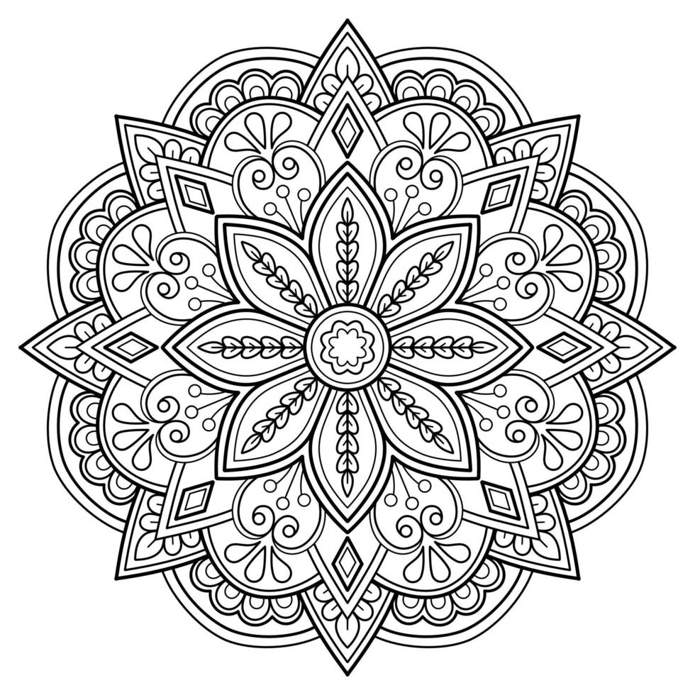 modello astratto della mandala di vettore. arte sul muro. libro da colorare modello in pizzo il tatuaggio. design per una camicia di vernice per carta da parati e un design adesivo per piastrelle, ornamento decorativo a cerchio in stile etnico orientale vettore