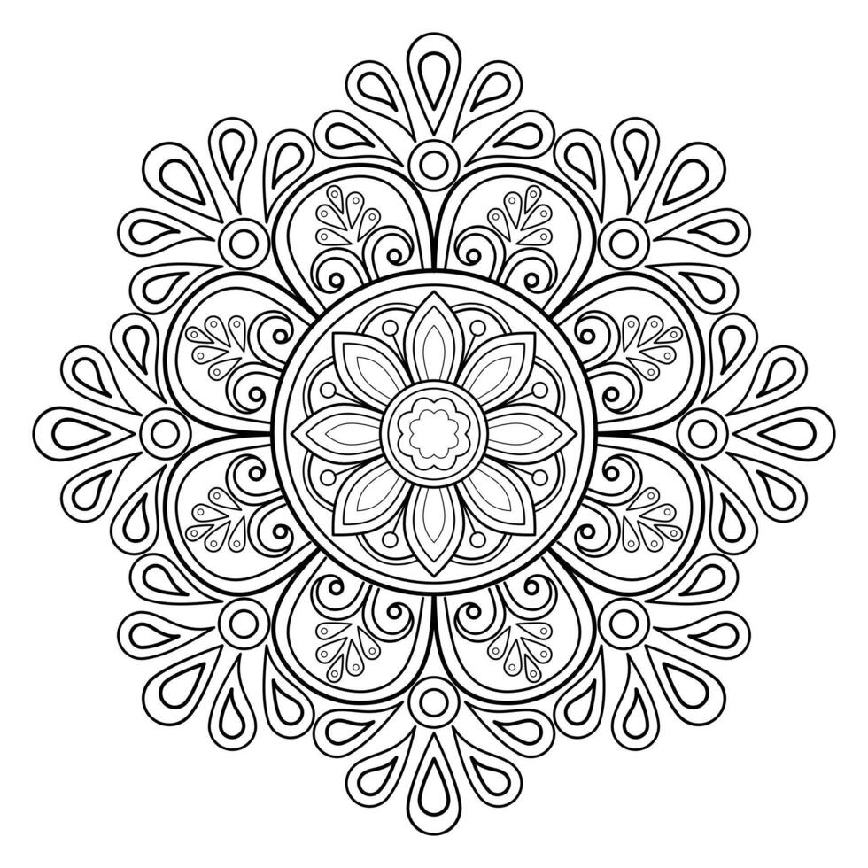 modello astratto della mandala di vettore. arte sul muro. libro da colorare modello in pizzo il tatuaggio. design per una camicia di vernice per carta da parati e un design adesivo per piastrelle, ornamento decorativo a cerchio in stile etnico orientale vettore