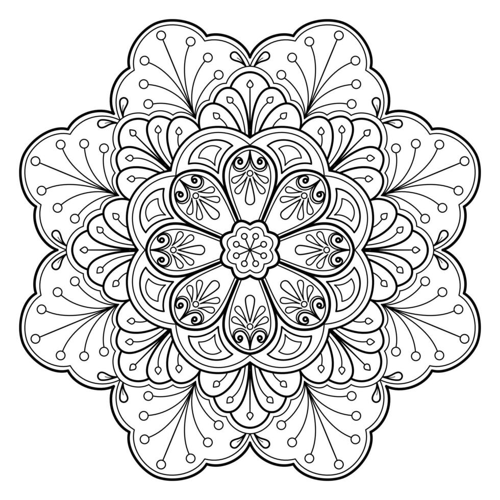 modello astratto della mandala di vettore. arte sul muro. libro da colorare modello in pizzo il tatuaggio. design per una camicia di vernice per carta da parati e un design adesivo per piastrelle, ornamento decorativo a cerchio in stile etnico orientale vettore