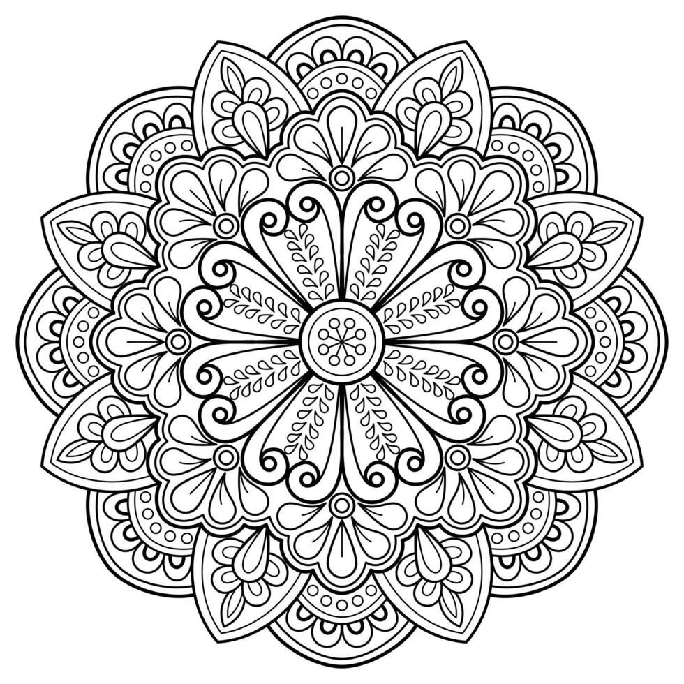 modello astratto della mandala di vettore. arte sul muro. libro da colorare modello in pizzo il tatuaggio. design per una camicia di vernice per carta da parati e un design adesivo per piastrelle, ornamento decorativo a cerchio in stile etnico orientale vettore