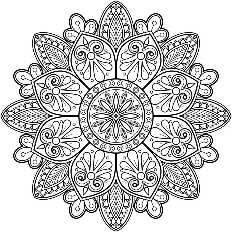 modello astratto della mandala di vettore. arte sul muro. libro da colorare modello in pizzo il tatuaggio. design per una camicia di vernice per carta da parati e un design adesivo per piastrelle, ornamento decorativo a cerchio in stile etnico orientale vettore