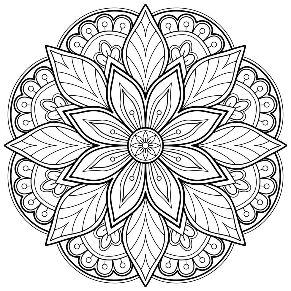 modello astratto della mandala di vettore. arte sul muro. libro da colorare modello in pizzo il tatuaggio. design per una camicia di vernice per carta da parati e un design adesivo per piastrelle, ornamento decorativo a cerchio in stile etnico orientale vettore