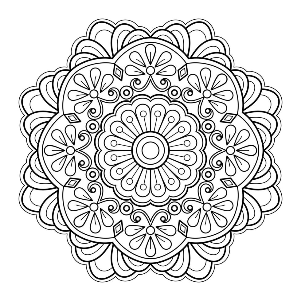 modello astratto della mandala di vettore. arte sul muro. libro da colorare modello in pizzo il tatuaggio. design per una camicia di vernice per carta da parati e un design adesivo per piastrelle, ornamento decorativo a cerchio in stile etnico orientale vettore