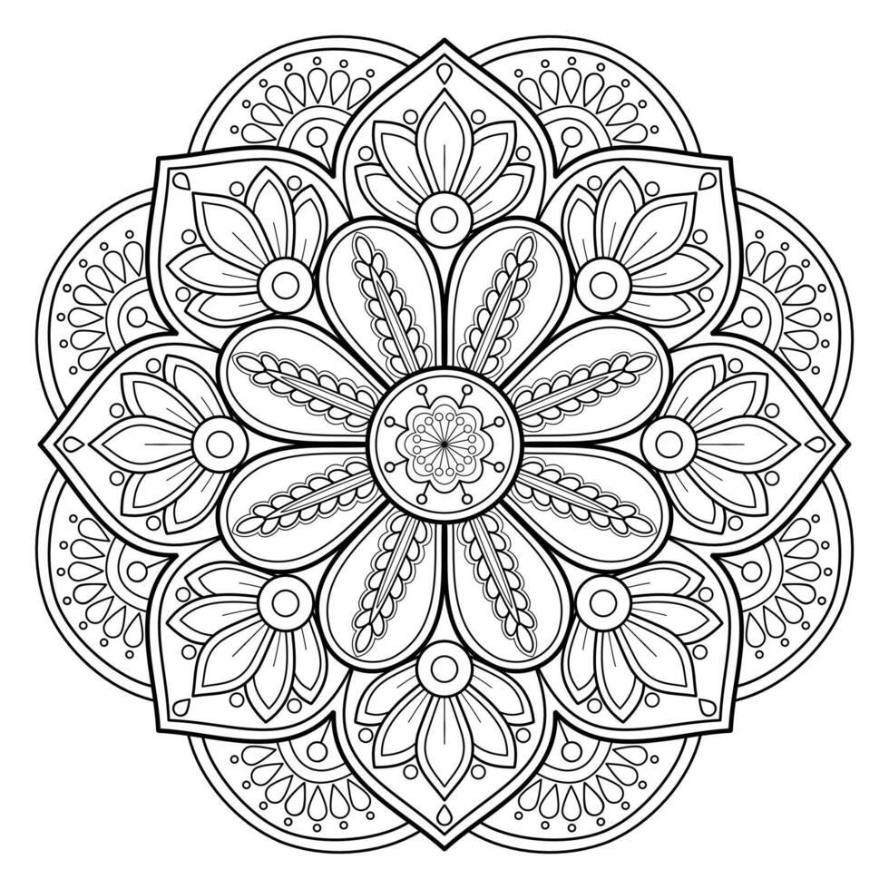 modello astratto della mandala di vettore. arte sul muro. libro da colorare modello in pizzo il tatuaggio. design per una camicia di vernice per carta da parati e un design adesivo per piastrelle, ornamento decorativo a cerchio in stile etnico orientale vettore