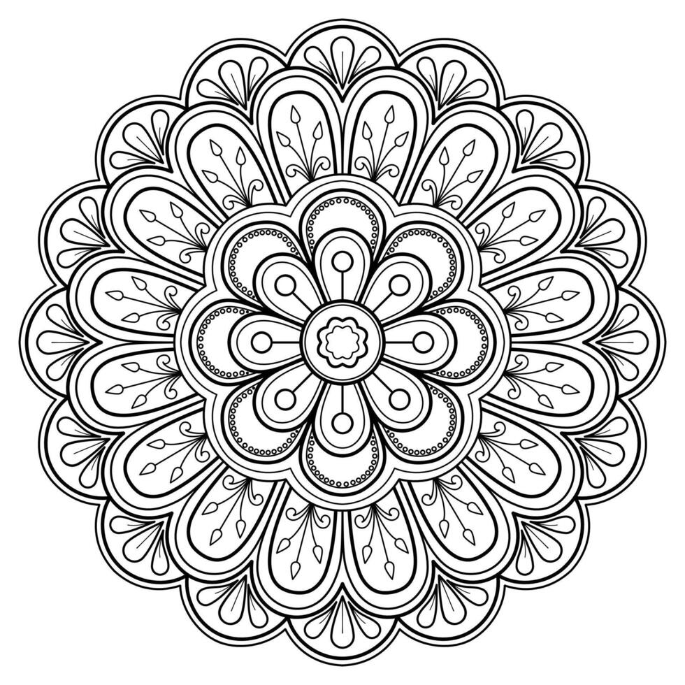 modello astratto della mandala di vettore. arte sul muro. libro da colorare modello in pizzo il tatuaggio. design per una camicia di vernice per carta da parati e un design adesivo per piastrelle, ornamento decorativo a cerchio in stile etnico orientale vettore