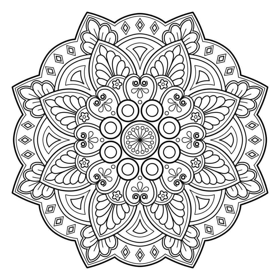 modello astratto della mandala di vettore. arte sul muro. libro da colorare modello in pizzo il tatuaggio. design per una camicia di vernice per carta da parati e un design adesivo per piastrelle, ornamento decorativo a cerchio in stile etnico orientale vettore