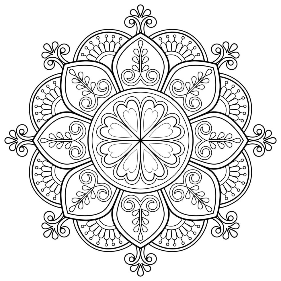 modello astratto della mandala di vettore. arte sul muro. libro da colorare modello in pizzo il tatuaggio. design per una camicia di vernice per carta da parati e un design adesivo per piastrelle, ornamento decorativo a cerchio in stile etnico orientale vettore