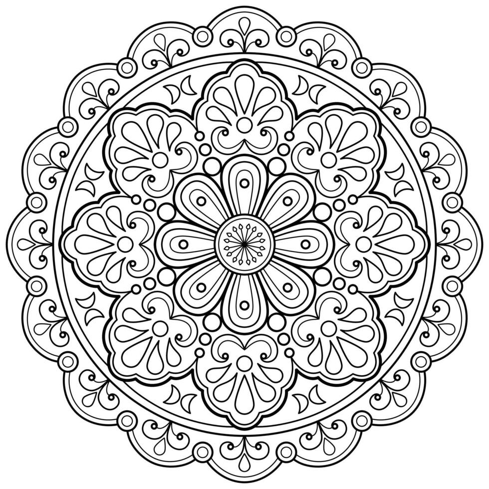 modello astratto della mandala di vettore. arte sul muro. libro da colorare modello in pizzo il tatuaggio. design per una camicia di vernice per carta da parati e un design adesivo per piastrelle, ornamento decorativo a cerchio in stile etnico orientale vettore