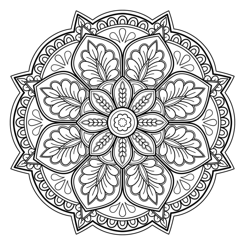 modello astratto della mandala di vettore. arte sul muro. libro da colorare modello in pizzo il tatuaggio. design per una camicia di vernice per carta da parati e un design adesivo per piastrelle, ornamento decorativo a cerchio in stile etnico orientale vettore