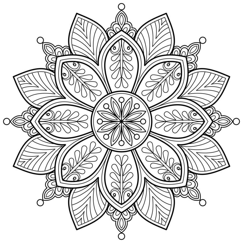 modello astratto della mandala di vettore. arte sul muro. libro da colorare modello in pizzo il tatuaggio. design per una camicia di vernice per carta da parati e un design adesivo per piastrelle, ornamento decorativo a cerchio in stile etnico orientale vettore