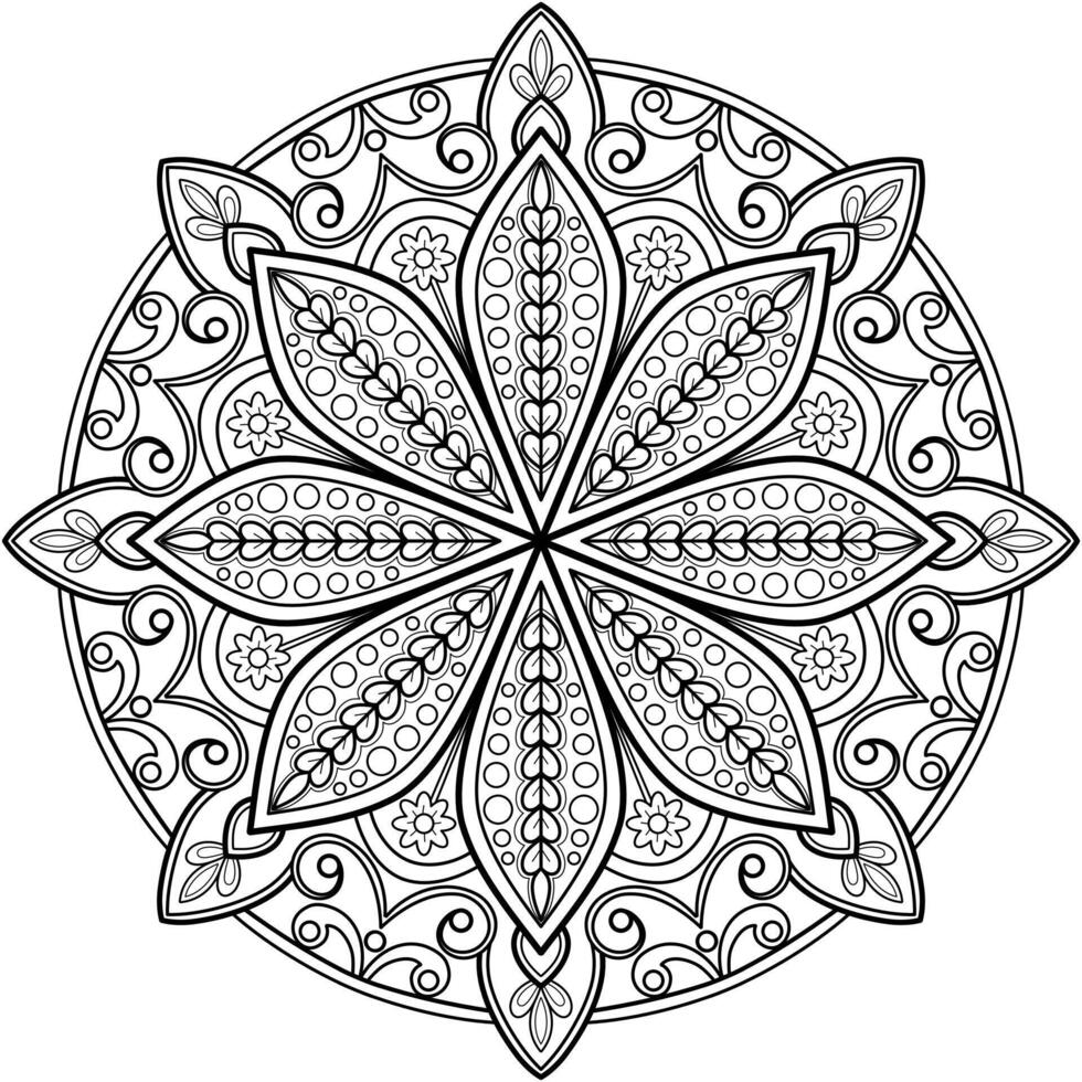 modello astratto della mandala di vettore. arte sul muro. libro da colorare modello in pizzo il tatuaggio. design per una camicia di vernice per carta da parati e un design adesivo per piastrelle, ornamento decorativo a cerchio in stile etnico orientale vettore