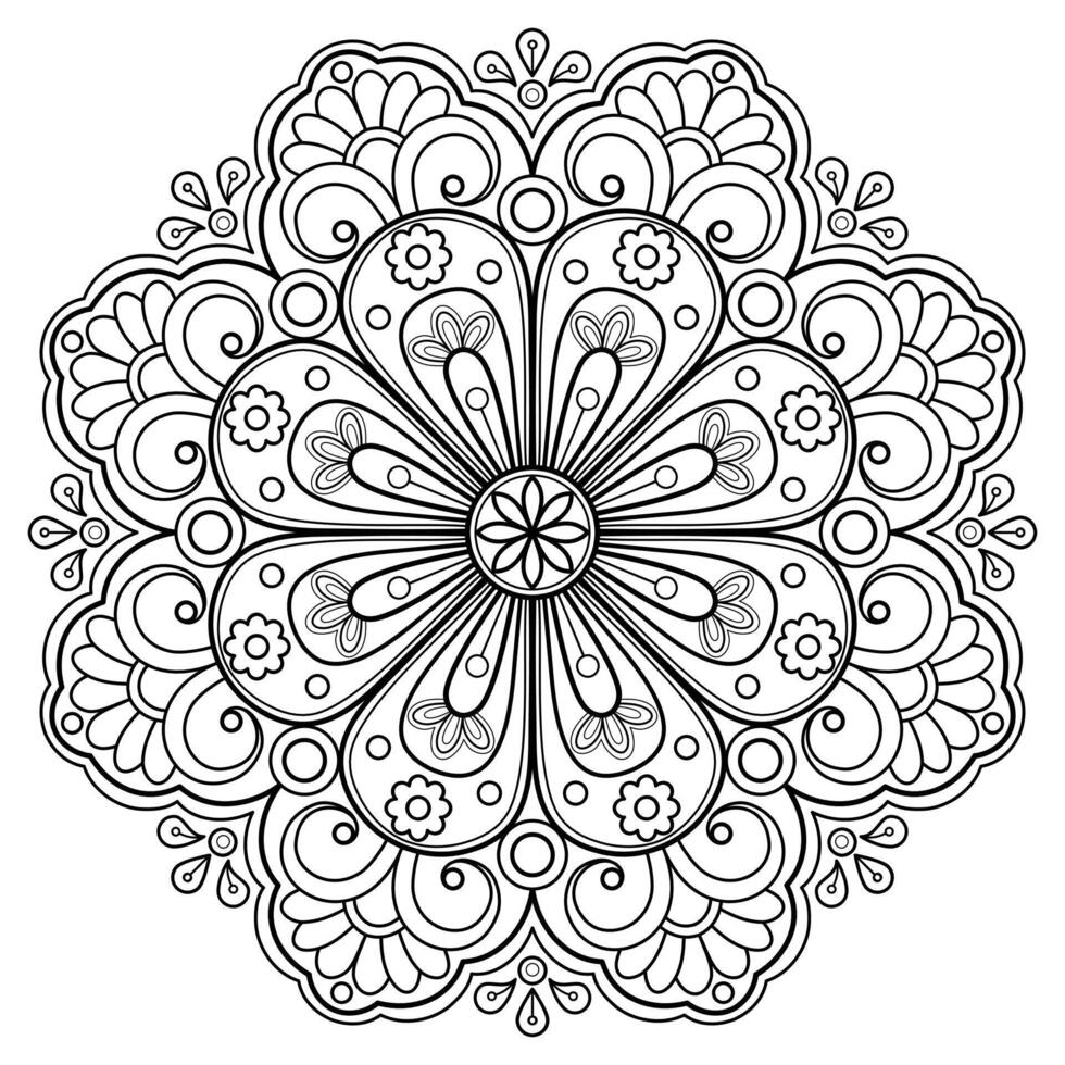 modello astratto della mandala di vettore. arte sul muro. libro da colorare modello in pizzo il tatuaggio. design per una camicia di vernice per carta da parati e un design adesivo per piastrelle, ornamento decorativo a cerchio in stile etnico orientale vettore