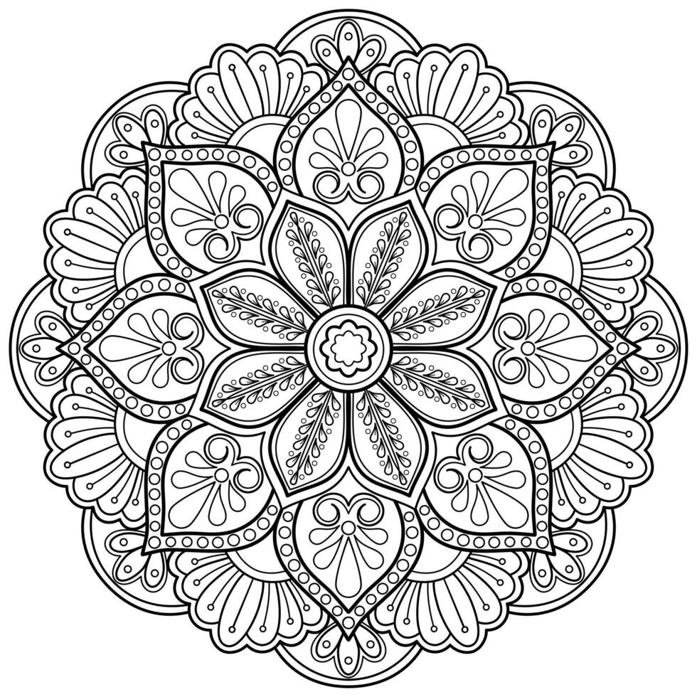 modello astratto della mandala di vettore. arte sul muro. libro da colorare modello in pizzo il tatuaggio. design per una camicia di vernice per carta da parati e un design adesivo per piastrelle, ornamento decorativo a cerchio in stile etnico orientale vettore