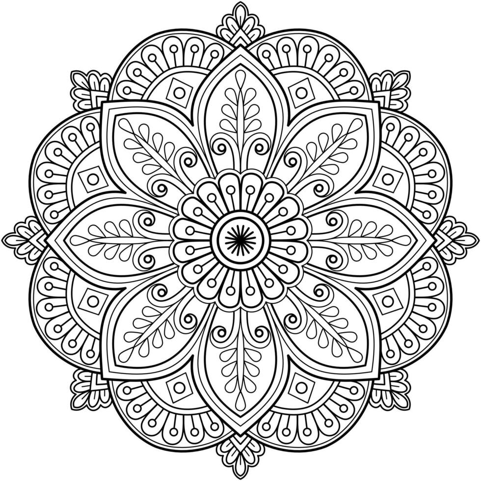 modello astratto della mandala di vettore. arte sul muro. libro da colorare modello in pizzo il tatuaggio. design per una camicia di vernice per carta da parati e un design adesivo per piastrelle, ornamento decorativo a cerchio in stile etnico orientale vettore