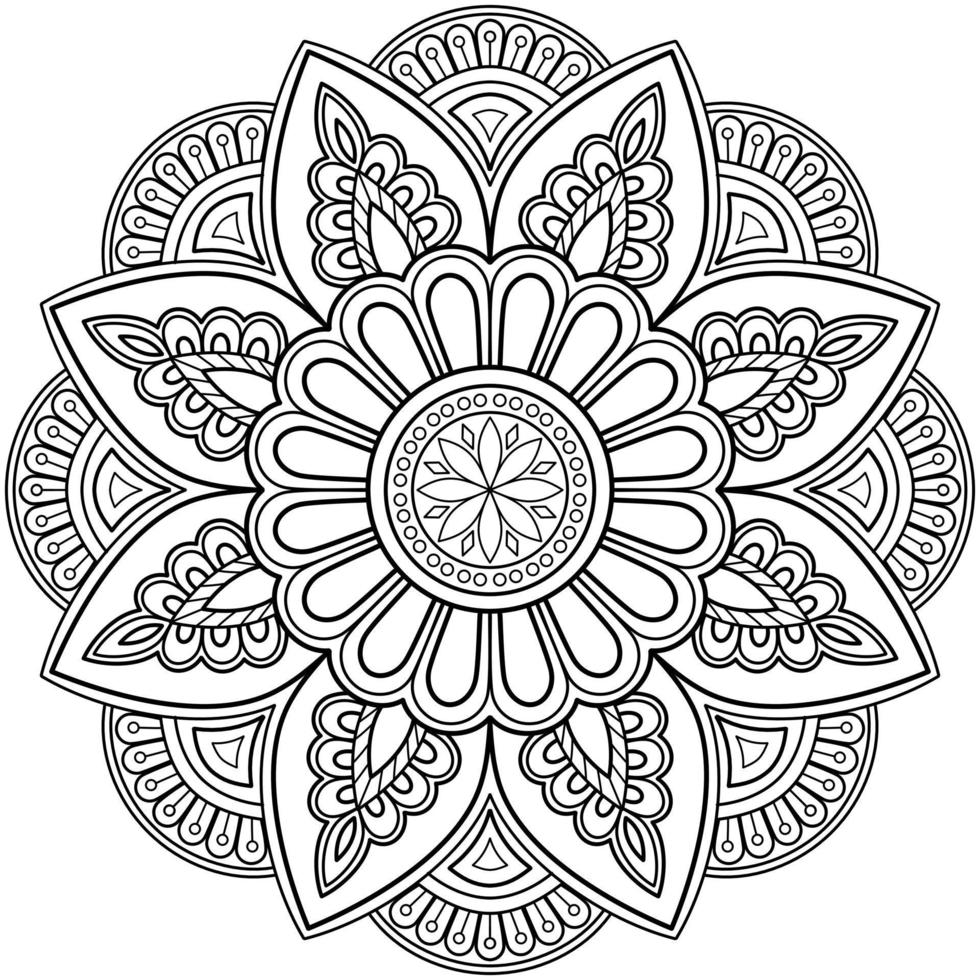 modello astratto della mandala di vettore. arte sul muro. libro da colorare modello in pizzo il tatuaggio. design per una camicia di vernice per carta da parati e un design adesivo per piastrelle, ornamento decorativo a cerchio in stile etnico orientale vettore