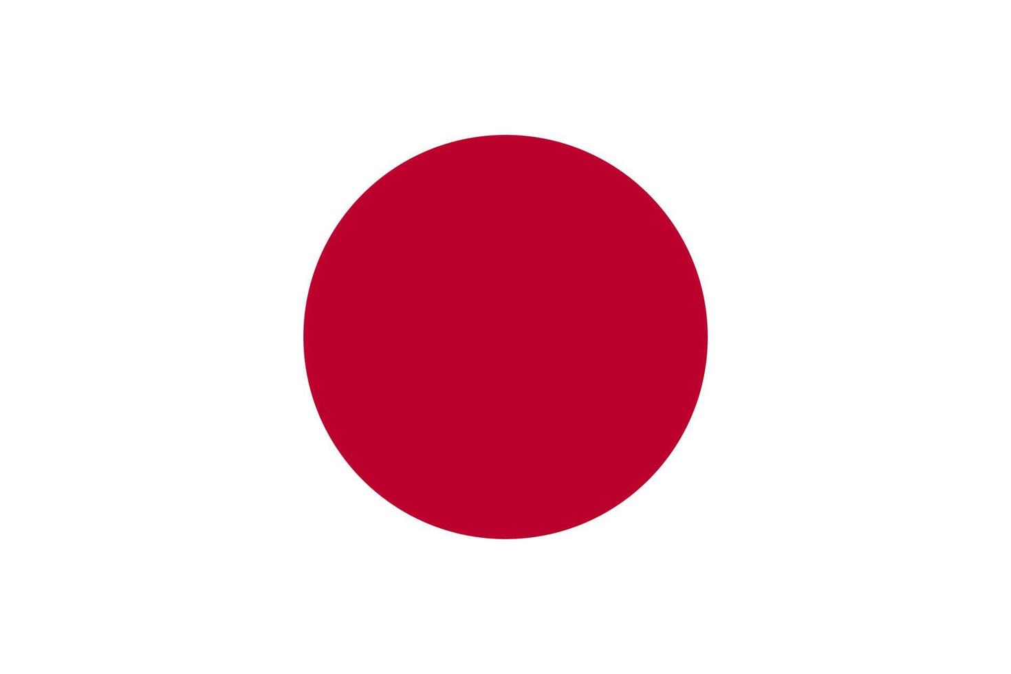 dimensione standard della bandiera del giappone in asia. illustrazione vettoriale