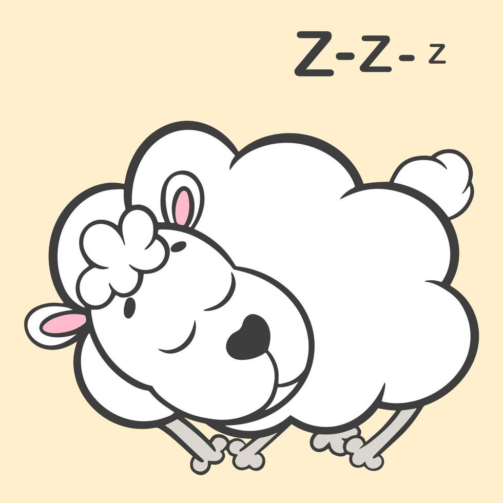 illustrazione vettoriale di agnello addormentato