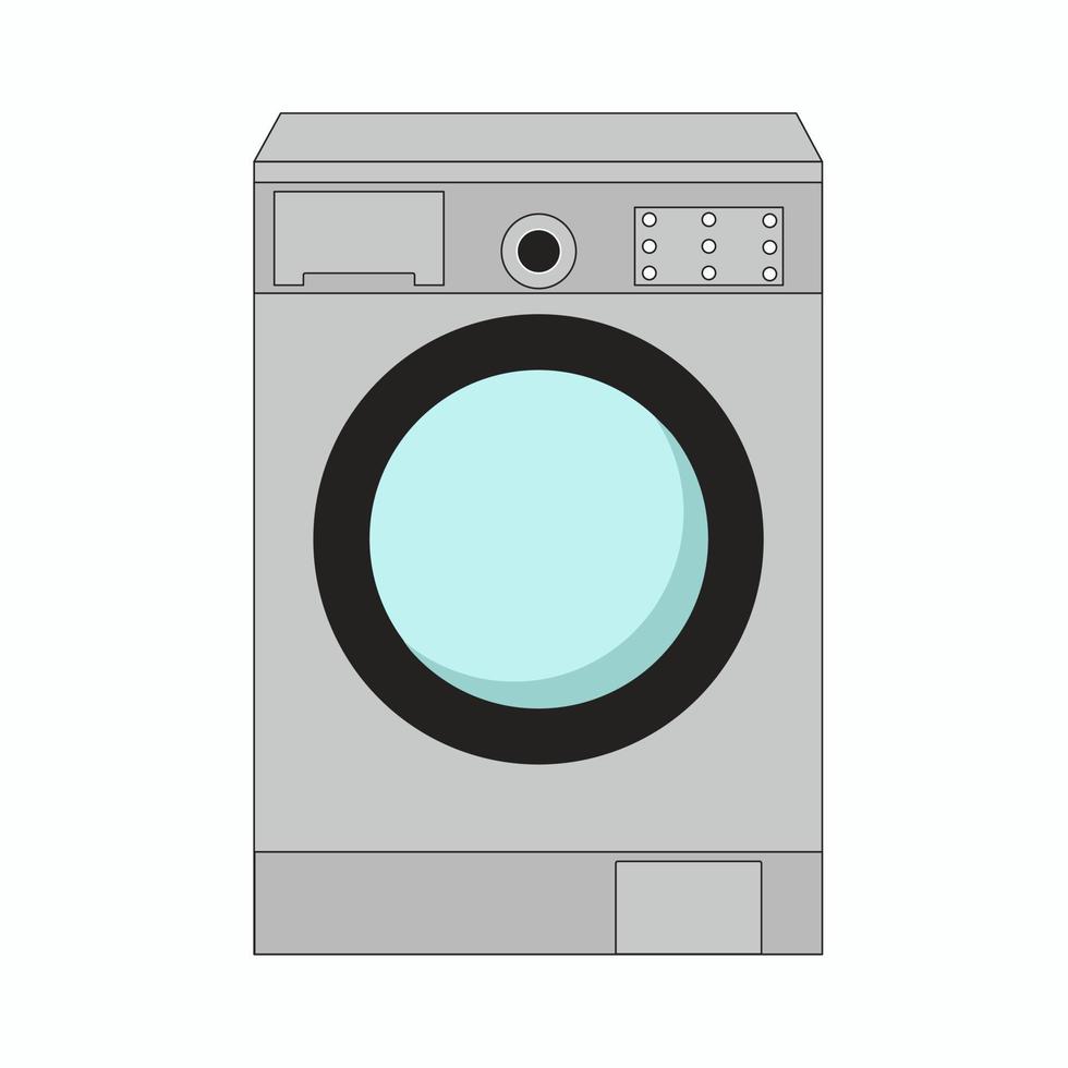 illustrazione vettoriale isolata della lavatrice automatica a caricamento frontale