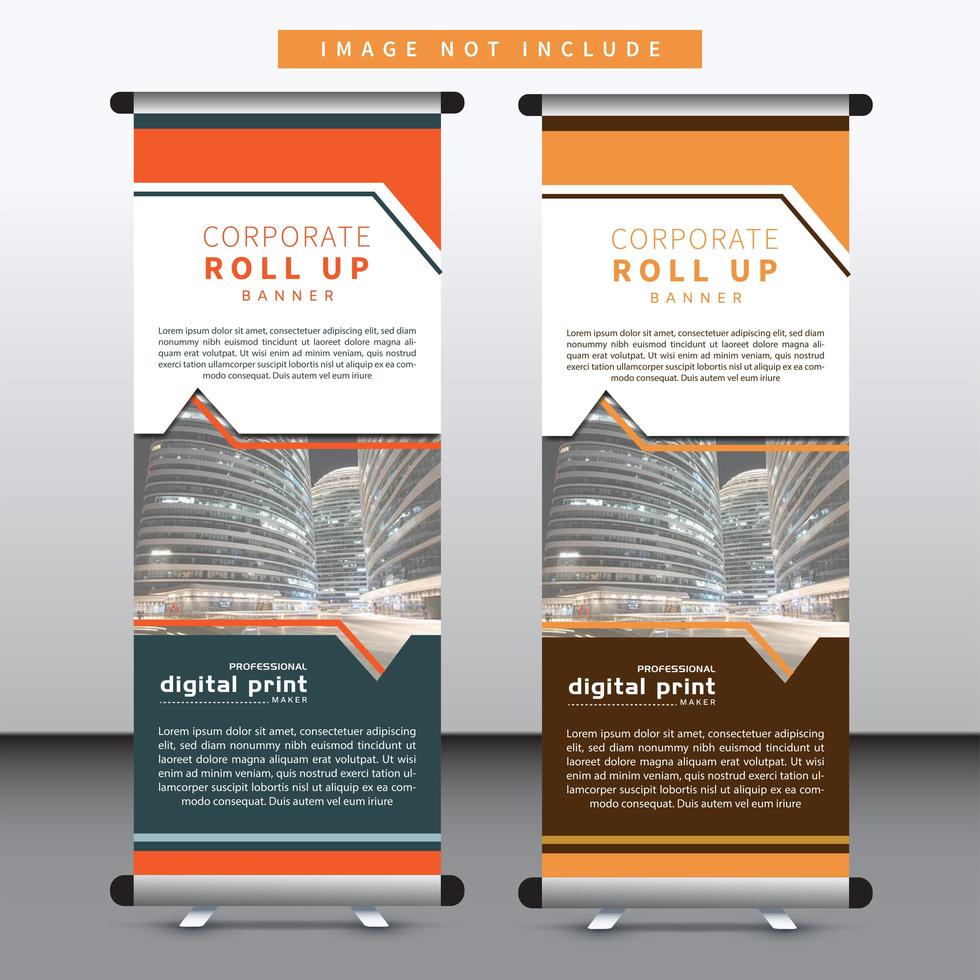 design di banner stand business con design ad angolo ritagliato vettore