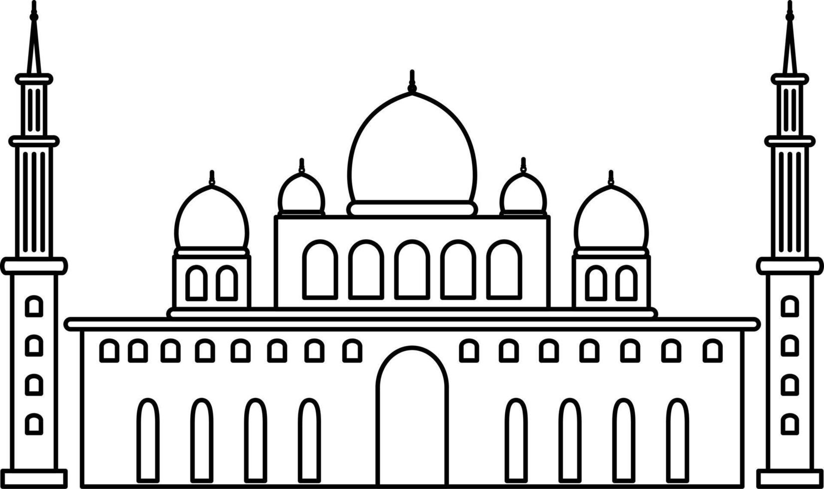 vettore di contorno della moschea