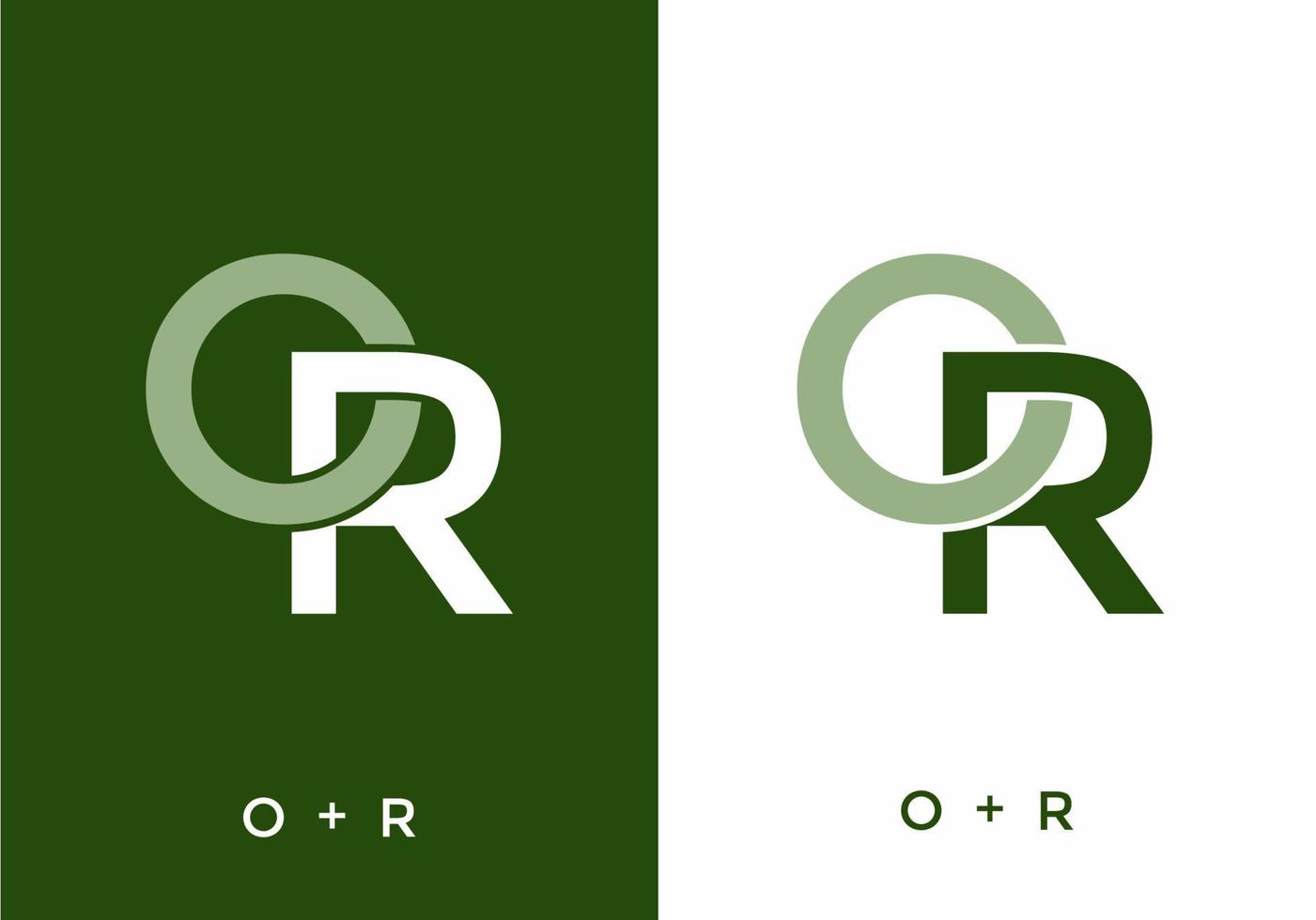 colore verde di o lettera iniziale vettore