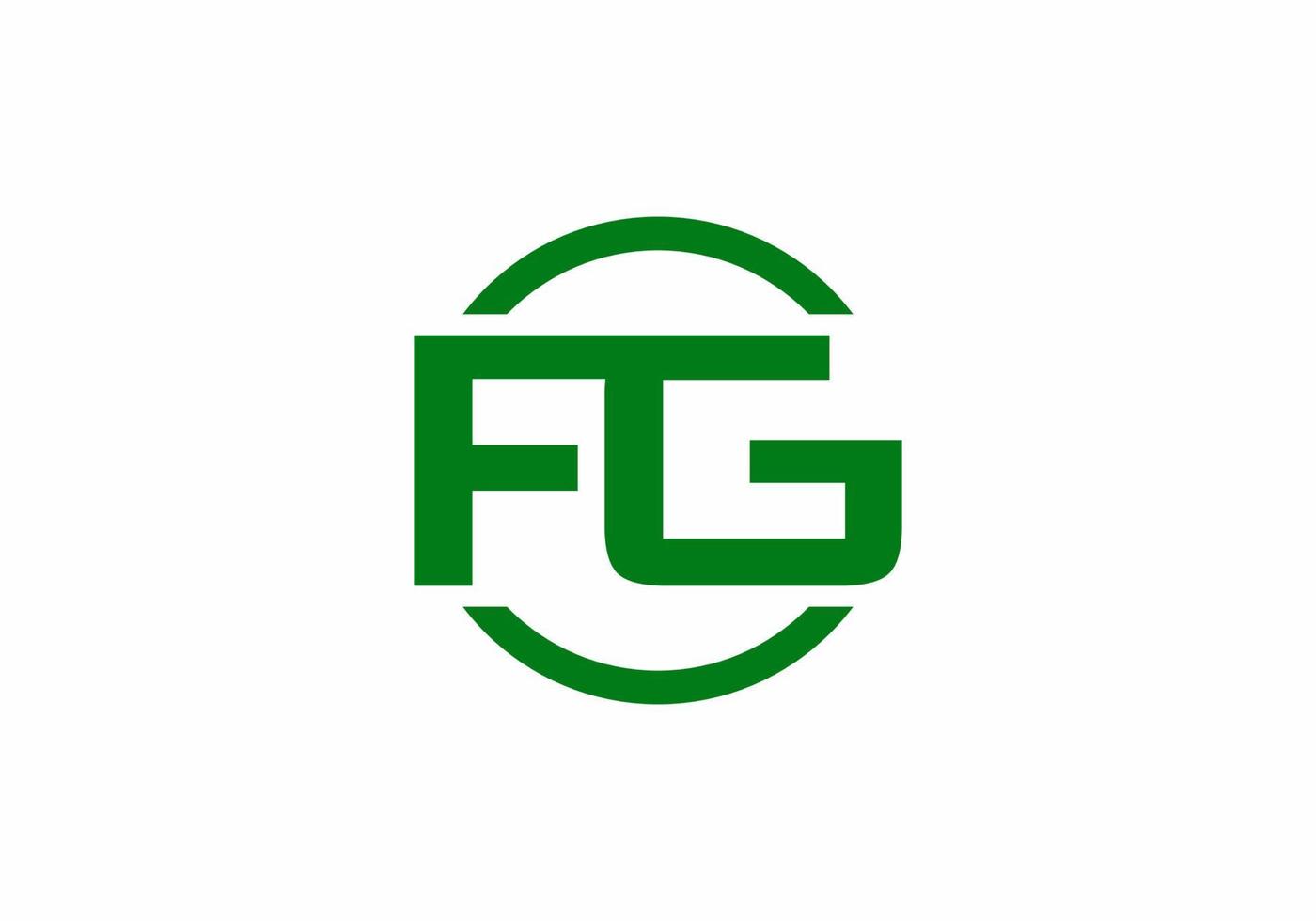 logo della lettera iniziale fg verde vettore