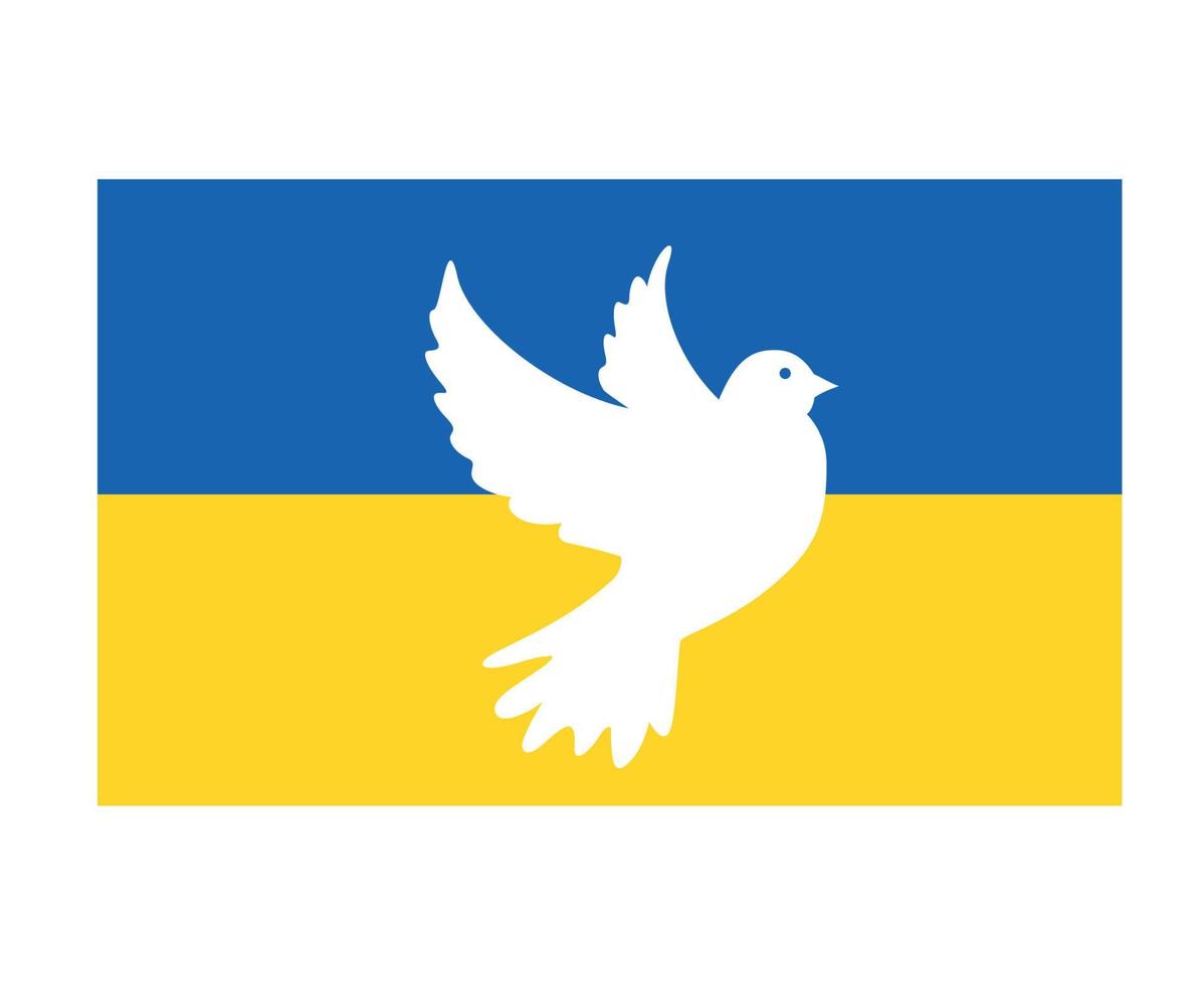 ucraina bandiera colomba della pace emblema simbolo nazionale europa astratto disegno vettoriale
