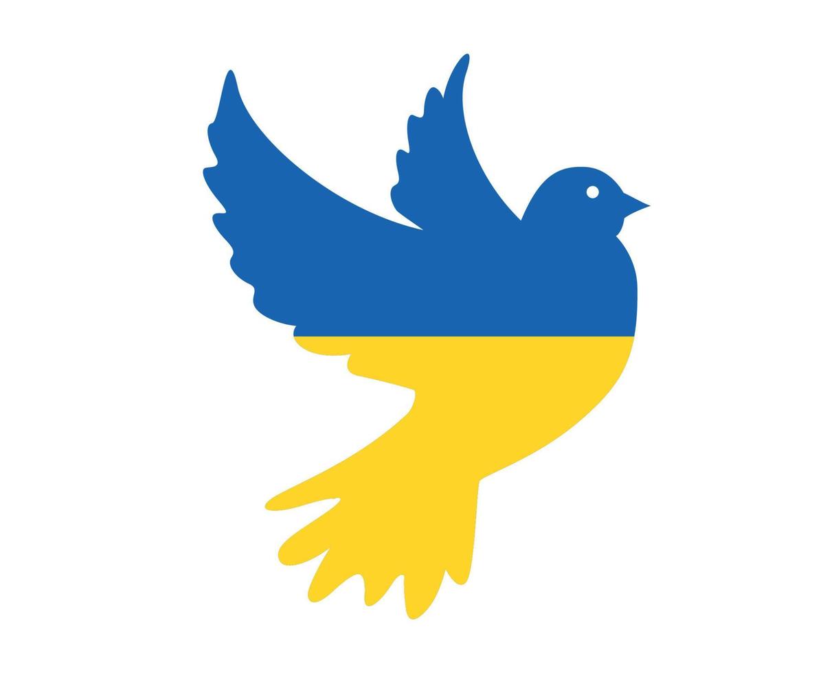 ucraina bandiera emblema colomba della pace nazionale europa simbolo astratto illustrazione vettoriale design