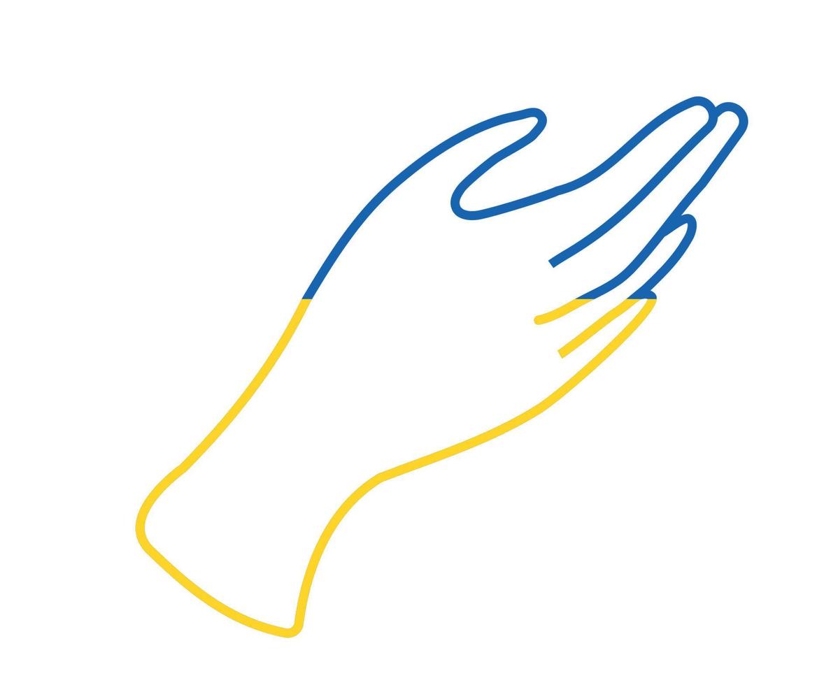 ucraina bandiera mano emblema nazionale europa simbolo astratto illustrazione vettoriale design
