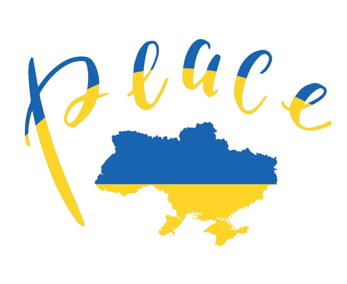 ucraina bandiera pace emblema e mappa nazionale europa simbolo astratto illustrazione vettoriale design