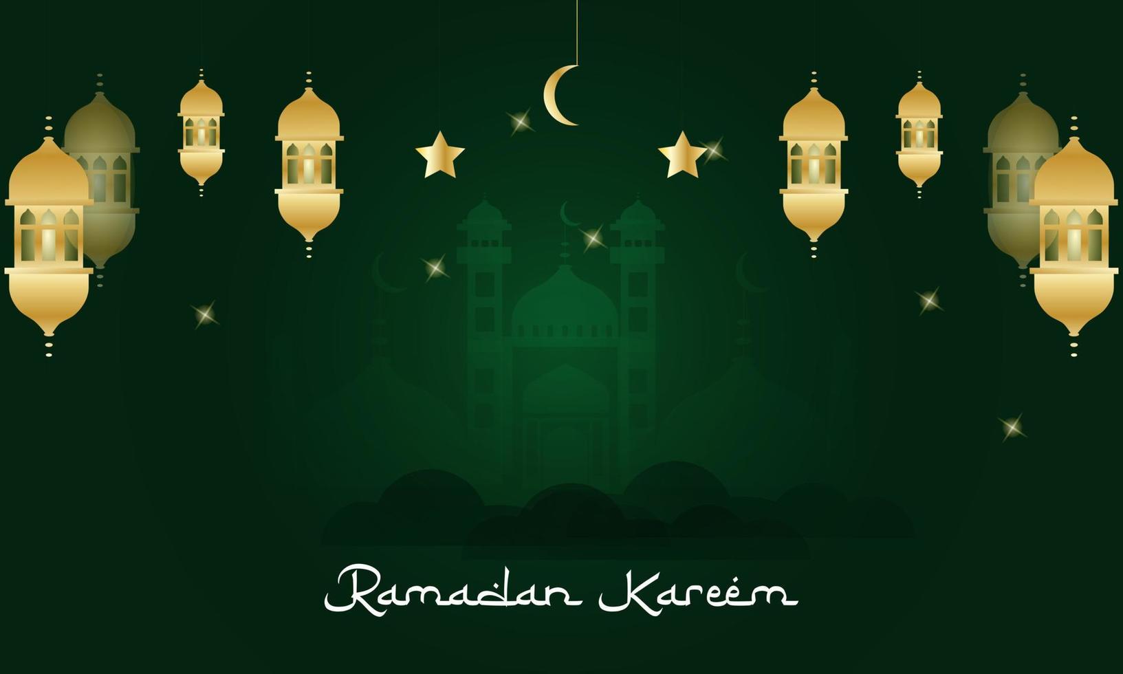 sfondo semplice ed elegante della bandiera del ramadan kareem vettore