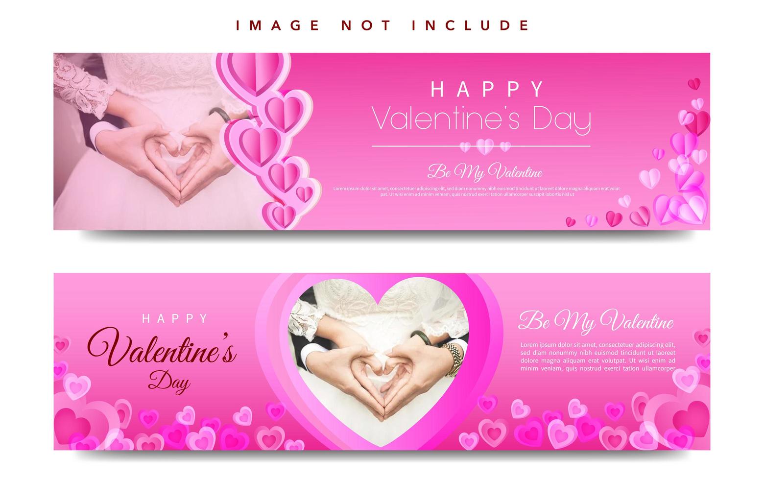 Set di banner web di San Valentino vettore