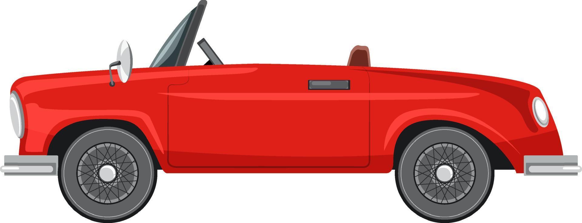 classica macchina rossa in stile cartone animato vettore