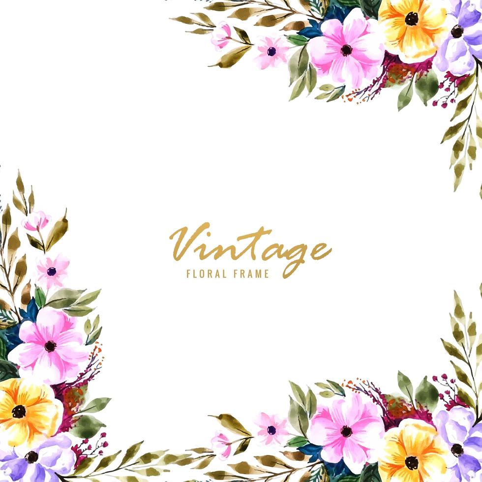 Cornice floreale vintage decorativa vettore