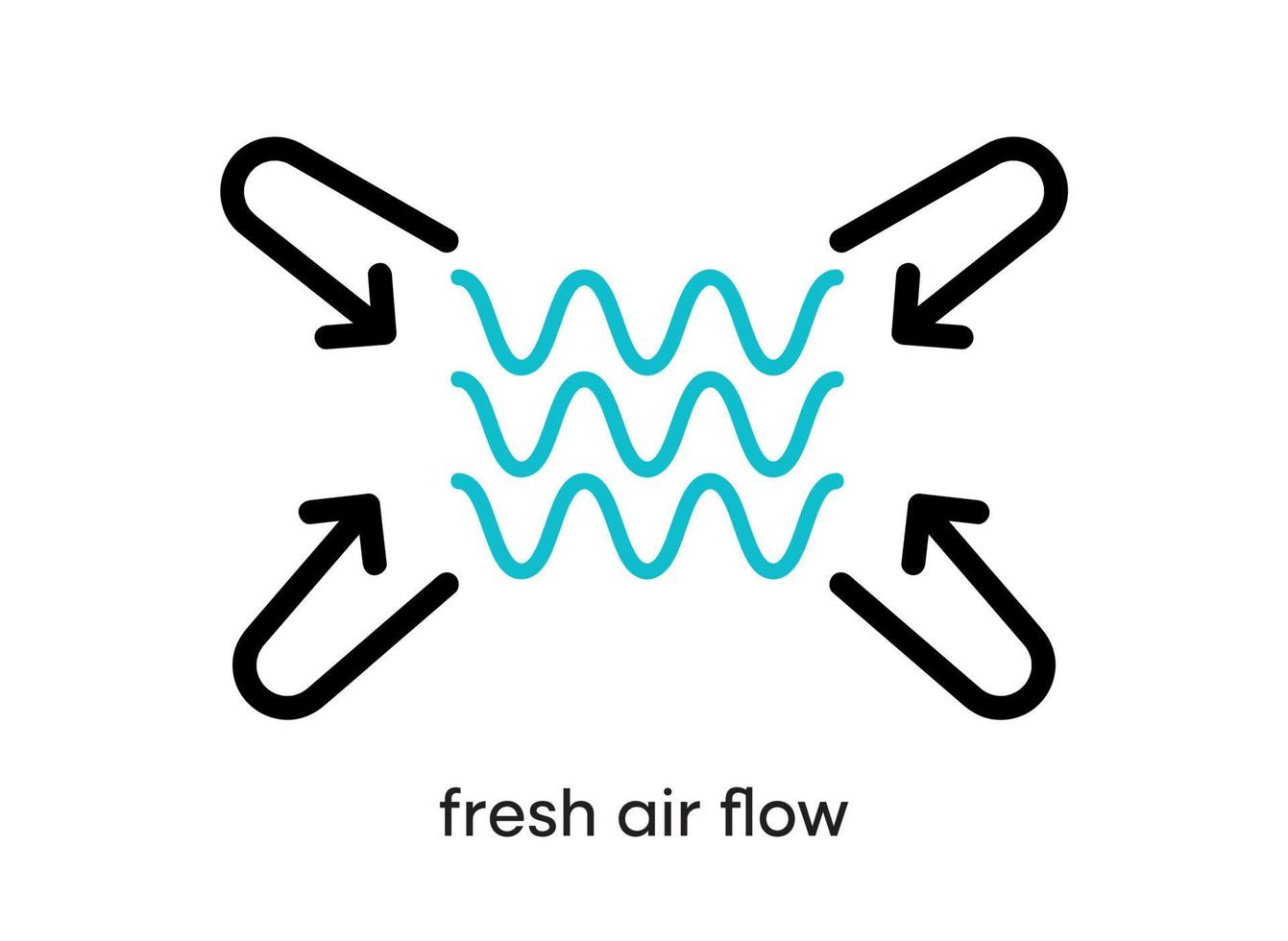 icona del flusso d'aria fresca. questo simbolo è il simbolo del frigorifero e del climatizzatore. icona del pulsante frigorifero colorato. tratto modificabile. logo, web e app. vettore